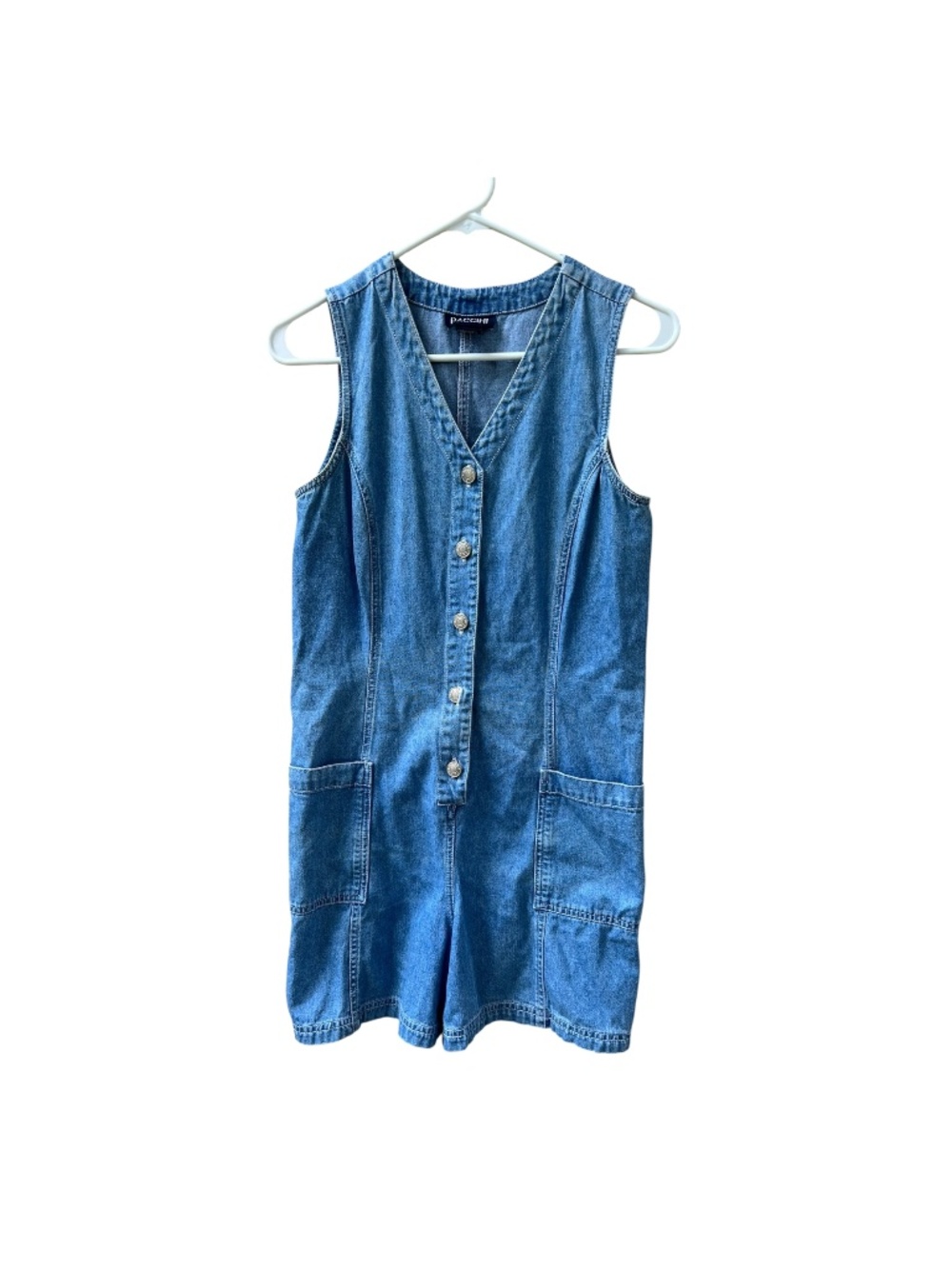 Vintage Denim Cotton Romper 33 in waist 90's
